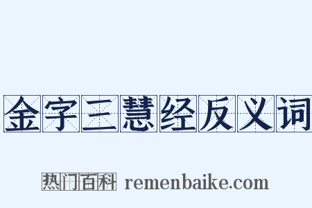 金字三慧经反义词是什么意思的图片